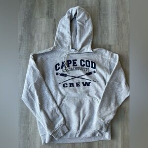 JERZEES Gray Unisex Cape Cod Crew Long Sleeve Hoodie Sweatshirt Size M